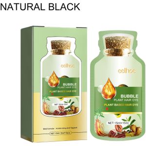 EELHOE Bubble Plant-Based Haarverf Foam - Eenvoudige Toepassing, Hydraterend, Geen Rinse, Geschikt voor Alle Haartypes, Zwart, 50ml/1.76oz, Plant Haarverf