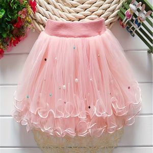 Prinses rok voor tienermeisjes, Koreaanse stijl bloemenborduurwerk met kleurrijke parels, alle seizoenen feestskaterrok, 100% polyester, lichte stretch, kleurontwerp, geweven stof, H-fit