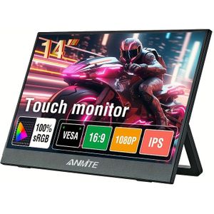 Anmite 14 inch IPS draagbaar touchscreen monitor 1080P USB TPYE-C compatibel met laptop tweede scherm gaming extensie monitor voor Mac PS4 PS5pcs