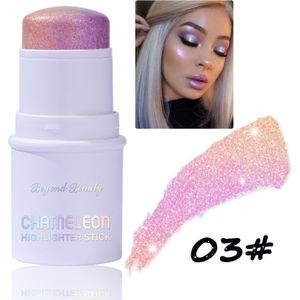 Chameleon holografische glitter gezichtsmakeup, sprankelende highlighter, metallic chameleon highlighter, multidimensionale gezichtlooks, feestelijke gezicht- en lichaamsmake-up
