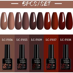 LILYCUTE 5 stuks/SET 7ml Macaron Neon Fluorescerende Nagellak Lakjes Lente Rood Groen Prachtige Kleuren Semi-Permanente Nagelkunst Gel Vernis Set