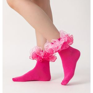 1 Paar Elegante Enkelsokken voor Vrouwen met Roze - Zachte Kraag, Kleur (Enkel/Voet) geschikt voor Dansfeestjes, Feesten, Bruiloften en Casual Outfits – Rood & Wit, Handwasbare Lage Sokken