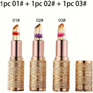 3-delige Natuur-geïnspireerde Kleurveranderende Lipbalm Set - Hydraterend, Langdurig, Temperatuursensitieve Pasta Voor Alle Huidtypes, Rode Tonotheek