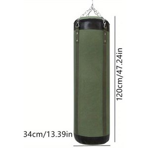 Heavy-duty 47" Canvas Boxing Sandbag With Hook - Ideal For Punching, Taekwondo & Training