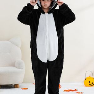 Schattige Kinderen Pinguïn Kostuum Onesie - Gezellig Polyester, Lange Mouwen met Capuchon, Machinewasbaar - Ideaal voor Schoolvoorstellingen & Feestdagen, Pinguïn Cadeaus
