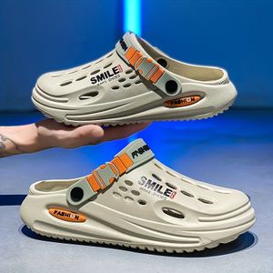 Herensportmuiltjes en -klompen, Casual Slip-On Open Teen Tuinschoenen, EVA Ronde Teen Wandelsandalen, Kleur, met Vermijd Zonlicht voor Zomerstrand Schoeisel