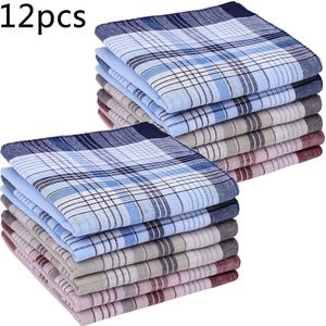 6/12-Pack Klassieke Katoenen Zakdoekjes voor Mannen & Vrouwen - Stijlvolle Zakdoeken in Diverse Kleuren, Zachte en Duurzame Handdoekjes voor Dagelijks Gebruik