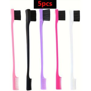 5-delige Haar Rand Borstel Set Multifunctionele Dubbelzijdige Controle Haar Borstel Wenkbrauw Borstel Rand Controle Haar Borstel Haarverzorging Gereedschap