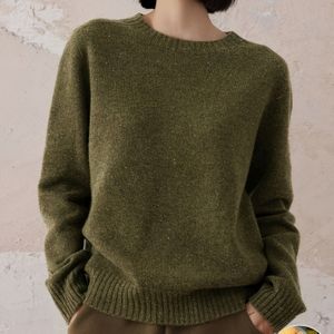 Pure Wol Ronde Hals Losse Naadloze Trui | Stervormig Garen, Veelzijdig, Comfortabel en Modieus Basislaag, Ronde Hals, Kleur, Lengte, Geschikt voor Alle Seizoenen