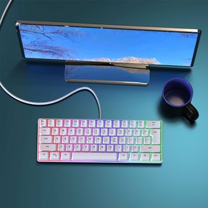 RGB Mini 61-toetsen gamingtoetsenbord met achtergrondverlichting: compact en draagbaar voor pc-gaming