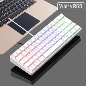 RGB-game USB-lichtgevend toetsenbord, Mini 60% computertoetsenbord Shrink 61 Key Desktop Computer Notebook