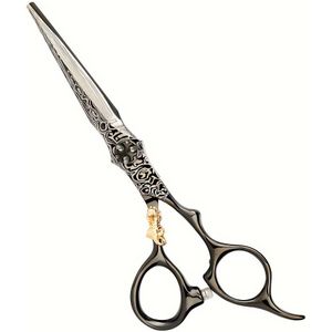 1pc Zwarte Damascus Barbierschaar, Professionele Haar Knipschaar Uitdunschaar, Haarstyling Gereedschap
