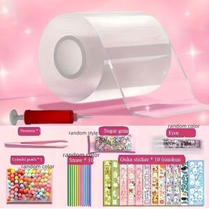 8-delige Nano Tape Set: 1 Rol Plakband + 7 Essentiële Materiaalpakketten, Ultra-elastische Lijm voor Ontspanning & Plezier – Perfect Halloween en Kerstcadeau