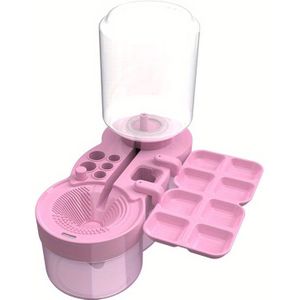 Automatische reiniging Acryl Watercolor Brush Holder met Palette - Roze, Compleet Kunstenaar & Student Schildersbenodigdheden Set, Ideaal voor Terug naar School, Cadeau voor Kunstenaar