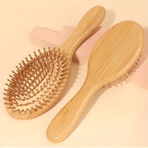 1 Stuks Vierkante/Ovale Ontwarrende Borstel Hoofdmassage Borstel Houten Bamboe Lucht Kussen Haarborstel Voor Alle Haartypes