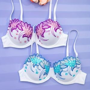 Comfortabele Geborduurde 2-Pack BH met BH Cup