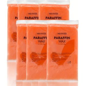 WAXKISS 6-delige Cadeauset: Banafin Hand- en Voetverzorgingswax Kit, Steenwas voor Handen en Voeten, Herbruikbare Refillpakket, Unisex Perzik Oranje, Lavendel , Geurvrije Wit