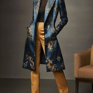2025 Herfst Nieuwe Satijnen Print Midi Pakjas voor Dames
