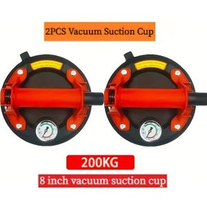 Pack van 2 Vacuüm Glazen Zuignappen voor het van Glas/Graniet/Tegels, 8 Inch (Ongeveer ) Glazen Zuignap, Draagvermogen 450 Pond (Ongeveer 200kg), Zware Zakelijke Glazen Zuiglift