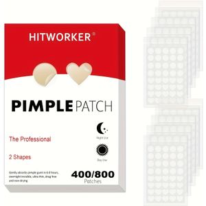 400/800 Hydrocolloïde Pimppatches voor Dag en Nacht, Plekjesstickers voor Gezicht in Lichtbeige – Voor Puistjes en Onzuiverheden
