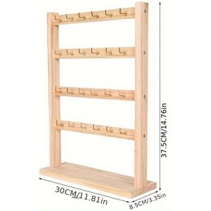 1pc Wooden Jewelry Organizer Multiple , Wooden Keychain And Jewelry Display , - Storage For , Necklaces, Bracelets, Wristlets, - Wood Storage Stand