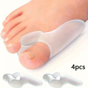 4 stuks siliconen teen separator met gesp sluiting - verstelbare duim teen spreider voor hallux valgus, pedicure voetverzorgingstool, alleen handwas