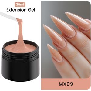 30ml Hard Gel Nagelverlenging Gel - Langhoudende Nagellak voor Natuurlijke Look, Transparante & Witte Basis, Formaldehyde-vrij, voor , Pedicures