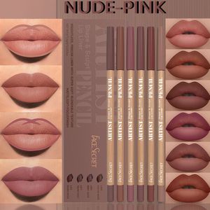 6-delige set lippenpotloodset, waterdichte langhoudende matte lippenpotloden, make-, gemakkelijk aan te brengen, niet plakkend en vlekvrij, lipcosmeticaset