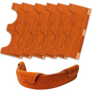 6st JUSTHOT Wasbare Zweetpads voor Helmen - Oranje, Opvouwbaar & Zweetabsorberend Voor Hoofddeksels, Polyester Materiaal, Geen Montage Nodig