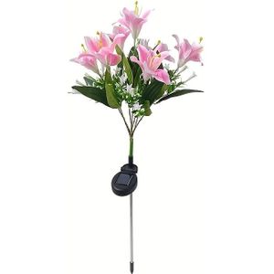 Solar Lily Lights, 7-head Outdoor Solar Garden Led Decorative Stake Lights With Smart Light Sensor, Ideal For Gardens, Patios, , And Landscaped Areas.