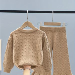 Kerstmeisjeskleding Trui, Nieuwe Herfst Winter Koffie Set, Eenvoudig en Elegant, Geschikt voor Buitensporten, Perfect Cadeau voor Meisjes LJJ202-A411, Ideaal voor Buiten