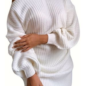 Kleurige Losse Trui Met Ronde Hals, Casual Trui Met Lange Mouwen Voor Herfst & Winter, Dameskleding