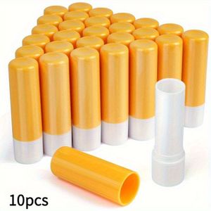 10 stuks Geurloze Lippenstiftbuisjes met Drukdeksel - Lekdicht, Duurzame Gele/Rode Houders voor Balsems & Concealer Crèmes – Reizigervriendelijk en Hoogwaardige Kwaliteit