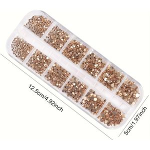 Golden Nail Art Rhinestone Decoration - Diy Flat Back Gemstone, Sparkling Nail Jewelry For And Pedicures, Nail Art Accessorie