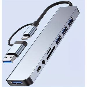 USB 3.0 voor Laptops en Desktops – Type-C Dockingstation met Meerdere Poorten, Hoge Snelheidsschaling, CD/TF Kaartlezer, Toetsenbord-, Muis-, Schijf- en Ventilatoraansluitingen