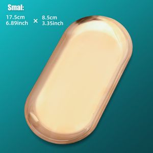 1pc Stainless Steel Disinfeclion Tray For Tatloo Andmanicure Tools,oval Color Palette Tray For Nail Artaccessories,home Use Desklop Storage Tray Ooldencolor