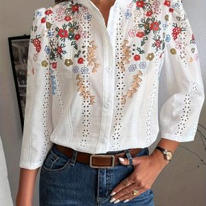 Bedrukt Dameshemd met Lange Mouwen