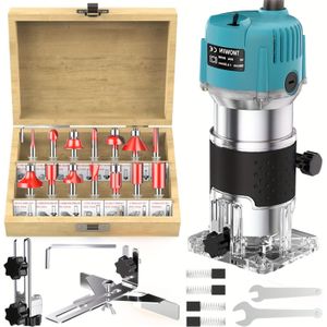 Wood Carving Machine, Edge Trimmer, Slotting Machine, Diy Wood Carving Machine, Hole Drilling Machine, Power Tools, Ideal For Wood Trimming, Carving, Including Milling Cutters, Wood Slotting
