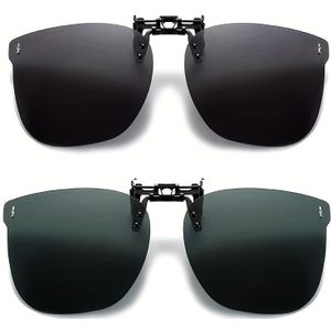 2 stuks Clip-On Brillen voor Mannen & Vrouwen, Perfect om over Bril te , Ideaal voor Autorijden, Dagelijks Gebruik en als Cadeau voor Verjaardag, Valentijnsdag of Kerstmis