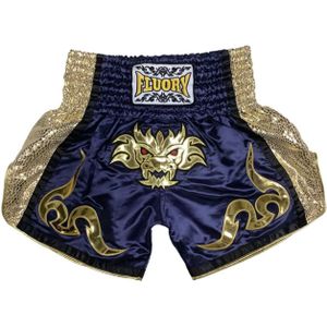 FLUORY Muay Thai-shorts, geborduurde sportbroek voor bokstraining Vechttraining