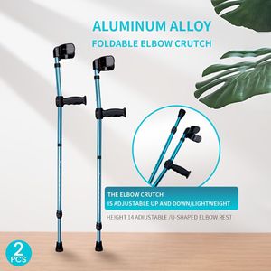 Lichtgewicht Opvouwbare Onderarmkrukken met Verstelbare Hoogte en Ergonomische Aluminium Handvatten