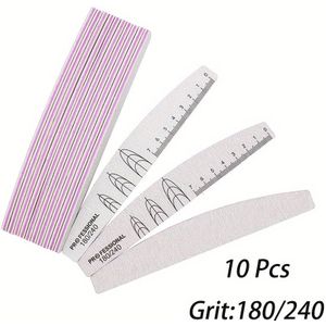 10st/pak Nagelvijl Strips, Herbruikbare Multifunctionele Kleurrijke Afdruk Liniaal, Vorm Acryl Manicure Kunstgereedschap, Nageltechniek Benodigdheden