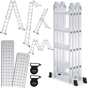 5.82 M Utility -in-1 Aluminium Utility Ladder Folding Telescopic Ladder, Safe And Stable With Automatic Safety Locks