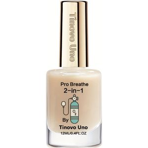 Tinovo -In-1 Nagelversterker & Verzorging, 12ml, Natuurlijke Jelly Beige – Sneldrogende Formule voor Zachte en Broze Haarline Cuticula's met Meer Glans, 100% Dekkend Lakje