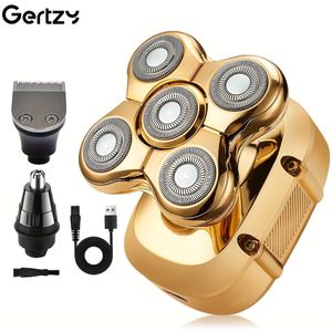 GERTZY Heren Elektrische Scheerapparaten Set, Rotatieve voor & Baard Trimmen, USB Oplaadbaar, Roestvrij Staal, Digitale Display, Vaderdag Cadeau
