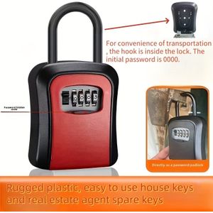 Have Your Own Secret Space - 1pc Portable Key Lock Box With 4-digit Combination, Wall Mount & Hook, Durable Plastic, Secure Outdoor Storage For House Keys, To Spare Keys Of Real Estate Agents