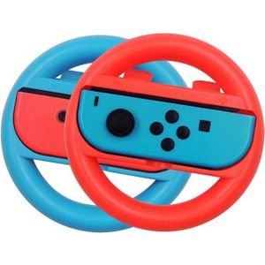 2 stuks/4 stuks Stuurwielset voor Nintendo Switch - Home Sports Party Accessoires Compatibel met Joy-Con Controllers (Zwart/Blauw/Rood, 1 Paar) (Zonder Joy-Con Controller)
