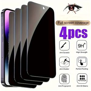 4pcs 4pcs Privacy Screen Protectors For Iphone 15, 16, 14, 13, 12, 11 Pro Max, 12 Mini, X, Xs Max, Xr, 7, 8, 6, 6s Plus