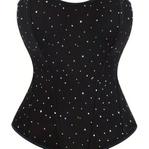 Bovenborst korset ademend lichte slanke top strass strapless dames bodysuit zwart Halloween prom outfit herfst winter