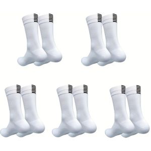 5 paar unisex fietscompressiesokken, ademend en zeer elastisch voor buitensporten en hardlopen.